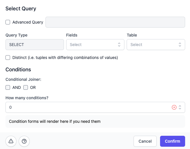 Select Query Form